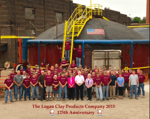 Employees Gather To Celebrate LCP Anniversary: A total of 85 employees gathered near a kiln located at the entrance of Logan Clay Products Company to celebrate the company’s 125th anniversary of the local clay manufacturing company. - Bud Schrader Photography/For The Logan Daily News